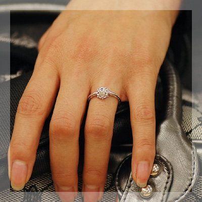 クラシカルボタン”ローズカットダイヤモンドリング 誕生石 4月 PT900 K18 K10対応の画像