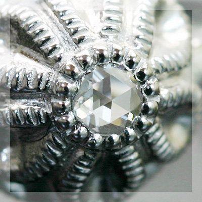 クラシカルボタン”ローズカットダイヤモンドリング 誕生石 4月 PT900 K18 K10対応の画像