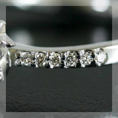ダイヤモンド リボン リング フィセル” 誕生石 4月 PT900 K18 K10対応の画像
