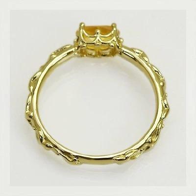 シトリン ティアラ セッティング リング PT900 K18 K10対応 誕生石 11月の画像