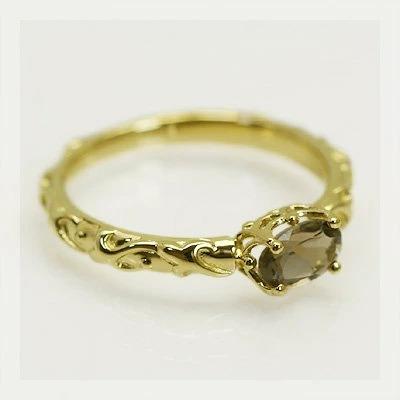 スモーキークォーツ ティアラ　セッティング リング PT900 K18 K10対応の画像