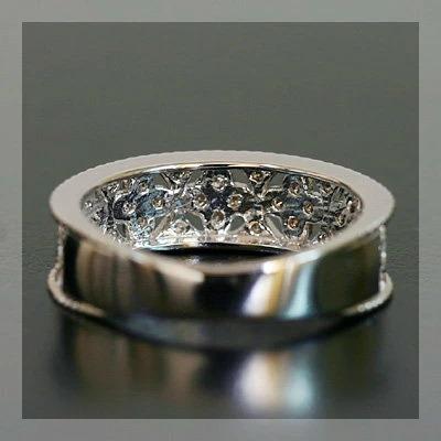 職人名品 ギルランダ ダイヤモンドリング 誕生石 4月 PT900 K18 K10対応の画像
