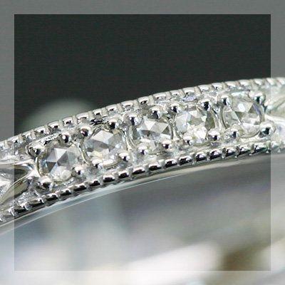 ローズカットダイヤモンド スピカ 麦の穂リング PT900 K18 K10対応誕生石 4月の画像