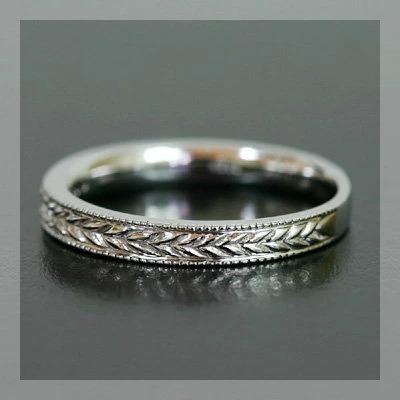 ローズカットダイヤモンド スピカ 麦の穂リング PT900 K18 K10対応誕生石 4月の画像
