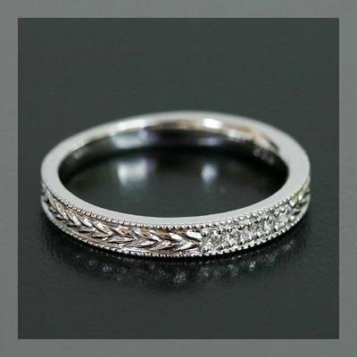 ローズカットダイヤモンド スピカ 麦の穂リング PT900 K18 K10対応誕生石 4月の画像