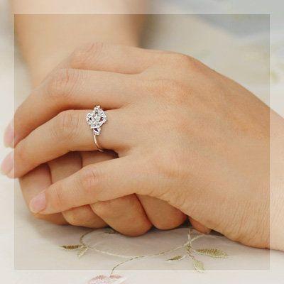 フリューテ ローズカットダイヤモンドリング 誕生石 4月 PT900 K18 K10対応の画像