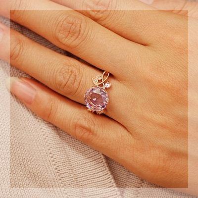 ソリドール アメシスト ローズカットダイヤモンドリング 誕生石 2月 PT900 K18 K10対応の画像