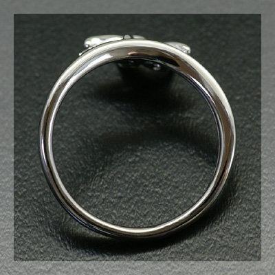 ホワイトマグノリア ローズカットダイヤモンドリング 誕生石 4月 PT900 K18 K10対応の画像