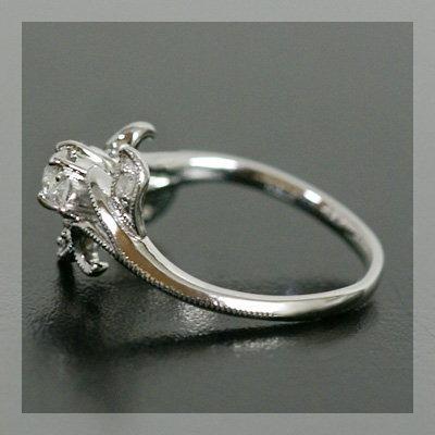 ヴェリータ ローズカットダイヤモンドリング 誕生石 4月 PT900 K18 K10対応の画像