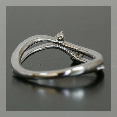 ミル クルヴァ ローズカットダイヤモンドリング 誕生石 4月 PT900 K18 K10対応の画像