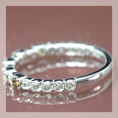 ブラウンダイヤモンド ローズカットダイヤモンド リング PT900 K18 K10対応 誕生石 4月の画像