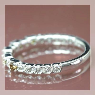 ブラウンダイヤモンド ローズカットダイヤモンド リング PT900 K18 K10対応 誕生石 4月の画像