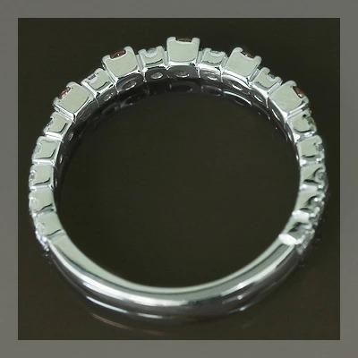 オレンジサファイア ローズカットダイヤモンドストレートリング PT900 K18 K10対応 誕生石 4月 9月の画像