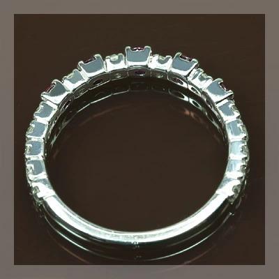 ルビー5石 ローズカットダイヤモンドストレートリング PT900 K18 K10対応 誕生石 4月 7月の画像