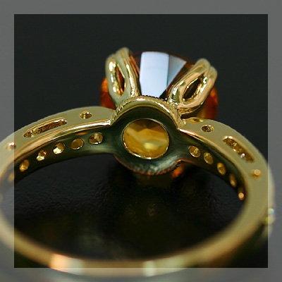 大人の存在感 シトリン ダイヤモンドリング PT900 K18 K10対応