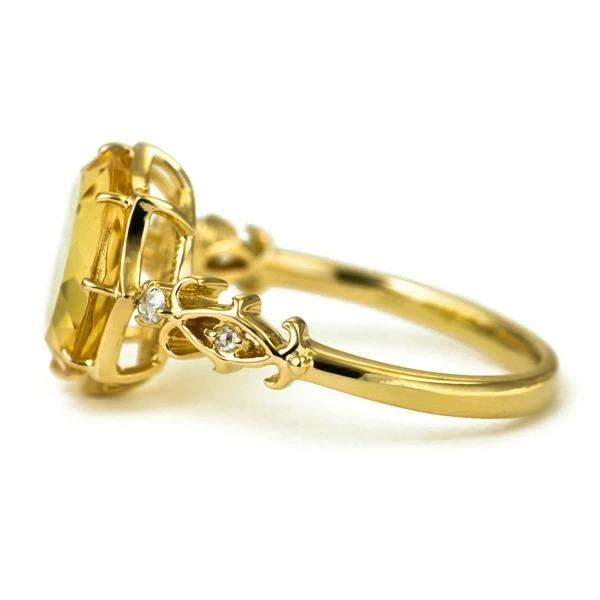 プリマヴェーラ シトリン ローズカットダイヤモンドリング Primavera PT900 K18 K10対応  誕生石 4月 11月の画像