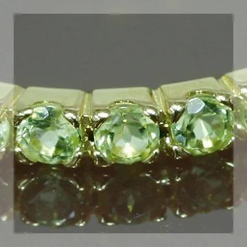 2ミリ ペリドット 15石ストレートリング PT900 K18 K10対応 ※ホワイトゴールドではお作りできませんの画像