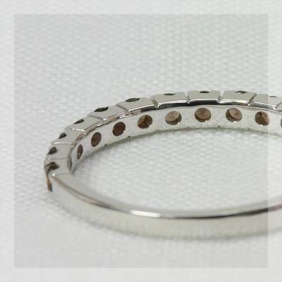 2ミリ スモーキークォーツストレートリング PT900 K18 K10対応の画像