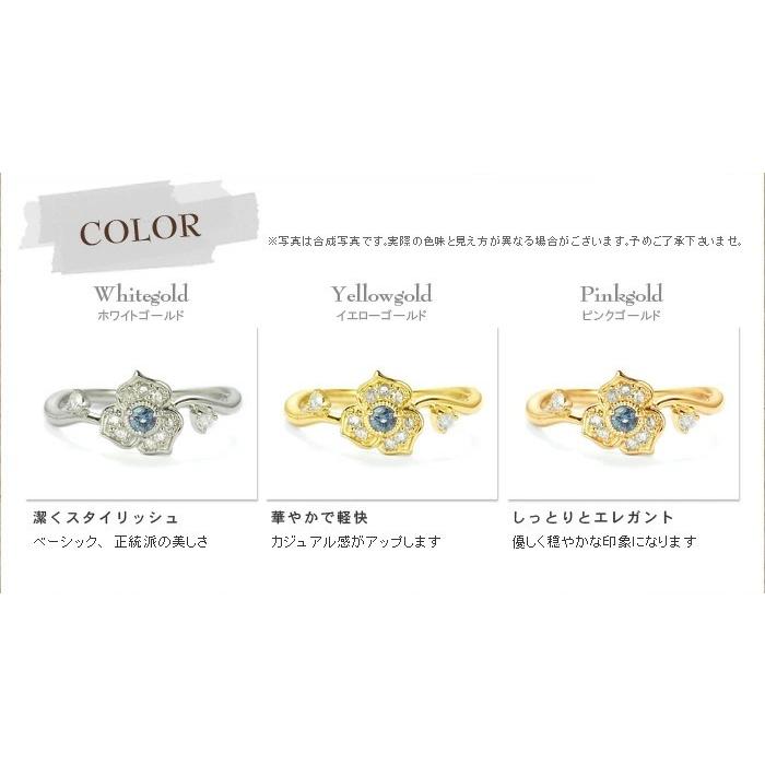 フレグラントレディ アレキサンドライト ローズカットダイヤモンド リング PT900 K18 K10対応 誕生石 4月 6月の画像