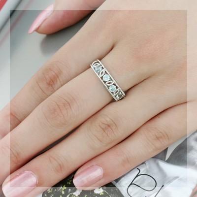 バイヤー名品   ブルージルコンミル打ちアンティークデザインリング　PT900 K18 K10対応の画像