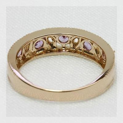 バイオレットサファイアミル打ちアンティークデザインリング 誕生石 9月 PT900 K18 K10対応 |  | 06