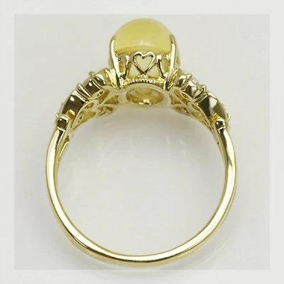 エクスプレッション”ゴールデンベリルキャッツアイ ローズカットダイヤモンドリング PT900 K18 K10対応 誕生石 4月の画像