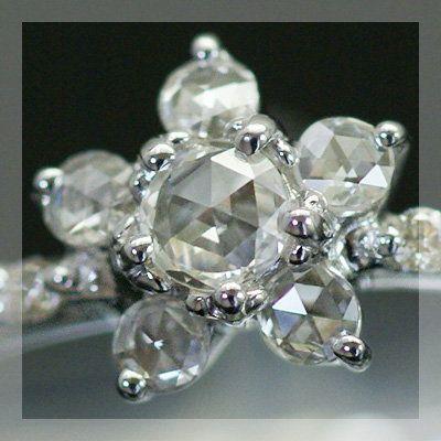 わすれな草”ローズカットダイヤモンドリング 誕生石 4月 PT900 K18 K10対応の画像