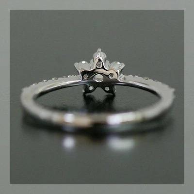 わすれな草”ローズカットダイヤモンドリング 誕生石 4月 PT900 K18 K10対応の画像