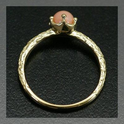 ジョイ”サンゴリング 誕生石 3月  PT900 K18 K10対応の画像