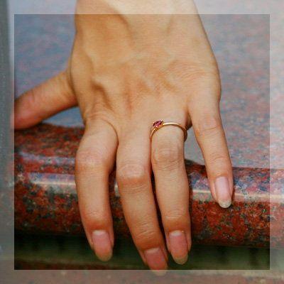 K18ピンクゴールドアパタイト&ピンクトルマリンフォークリング