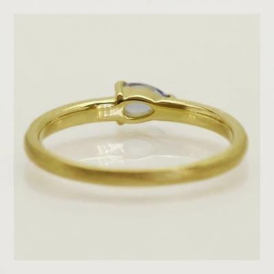 タンザナイト ペアシェイプ リング 誕生石 12月 PT900 K18 K10対応の画像