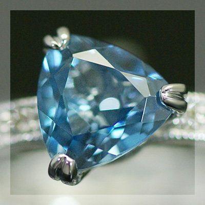 トリア　ロンドンブルートパーズ ダイヤモンド リング PT900 K18 K10対応　誕生石 4月 11月の画像