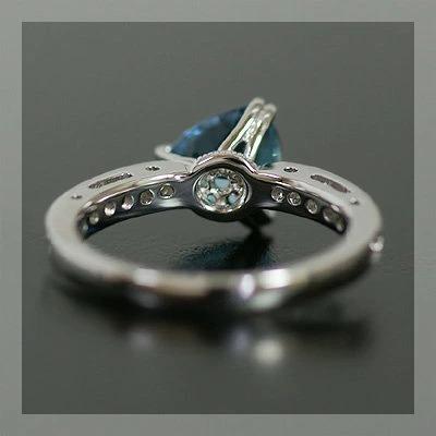 トリア　ロンドンブルートパーズ ダイヤモンド リング PT900 K18 K10対応　誕生石 4月 11月の画像