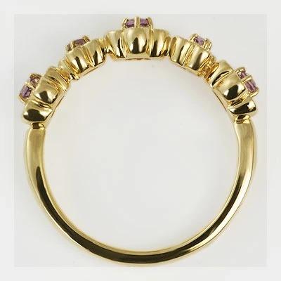 フラワーガーデン”アメシストリング PT900 K18 K10対応 誕生石 2月の画像