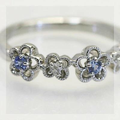 ベニトアイト ローズカットダイヤモンドリング ブリエピエール フラワーガーデン  PT900 K18 K10対応の画像