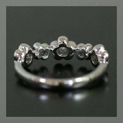 ローズカット ダイヤ リング フラワーガーデン PT900 K18 K10対応 誕生石 4月の画像