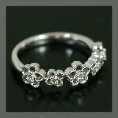 ローズカット ダイヤ リング フラワーガーデン PT900 K18 K10対応 誕生石 4月の画像
