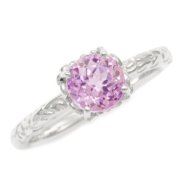 Pt900 クンツァイト14.16ct レーザーカットリング P10％中 6mm AAA クンツァイト リング フルール・フルール PT900 K18