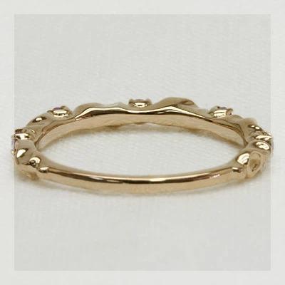 バイオレットサファイア ツタの葉シルエットリング PT900 K18 K10対応 誕生石 9月の画像