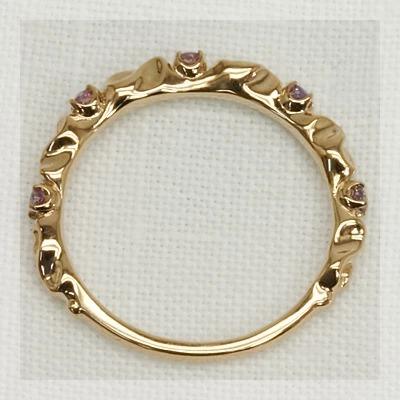 バイオレットサファイア ツタの葉シルエットリング PT900 K18 K10対応 誕生石 9月の画像