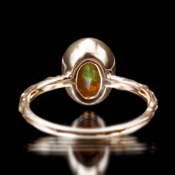 限定1本 K10PG エチオピアオパール リング 11号 サイズ変更承り