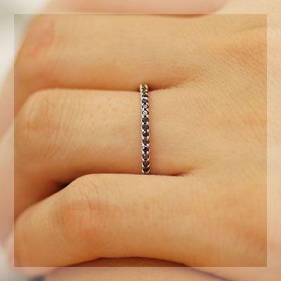 ブラックダイヤモンド 究極のストレート リング PT900 K18 K10対応の画像