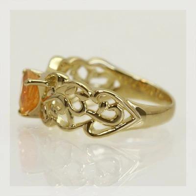 パヴォーネ”スペサタイトガーネットトリリアントリング PT900 K18 K10対応 誕生石 1月の画像