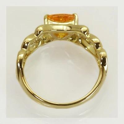 パヴォーネ”スペサタイトガーネットトリリアントリング PT900 K18 K10対応 誕生石 1月の画像