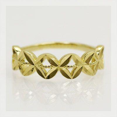 クロスフラワーメタルリング PT900 K18 K10対応