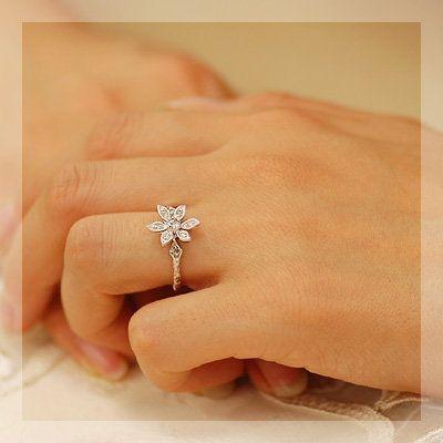 リラ ローズカットダイヤモンドリング  PT900 K18 K10対応 誕生石 4月の画像