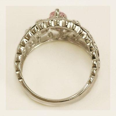 マリアローザ　モルガナイトトップカラー ローズカットダイヤリング シャルマン PT900 K18 K10対応 誕生石 4月 春色ピンクの画像