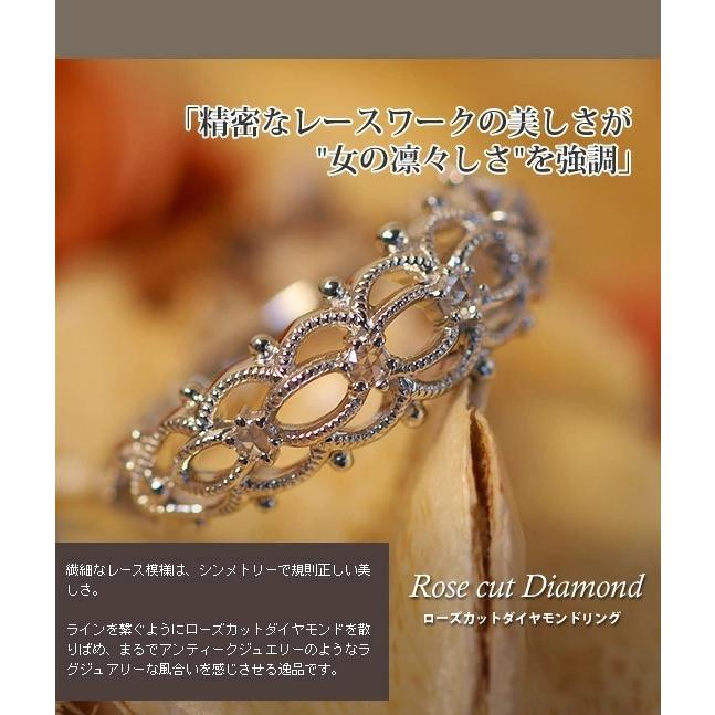 ローズカットダイヤモンドリング PT900 K18 K10対応  誕生石 4月の画像