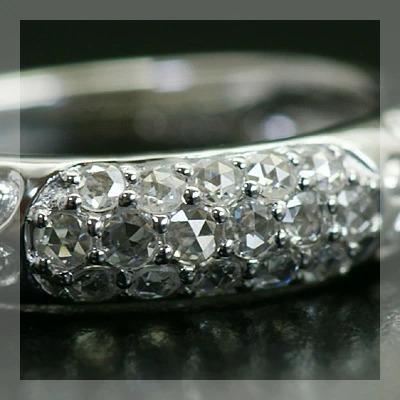 ローズカットダイヤモンド・パヴェリング PT900 K18 K10対応 誕生石 4月の画像