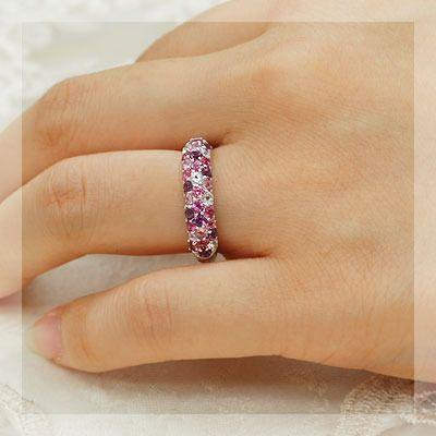 P10%中 アルルカン マルチカラーパヴェリング ボルドー PT900 K18 K10  